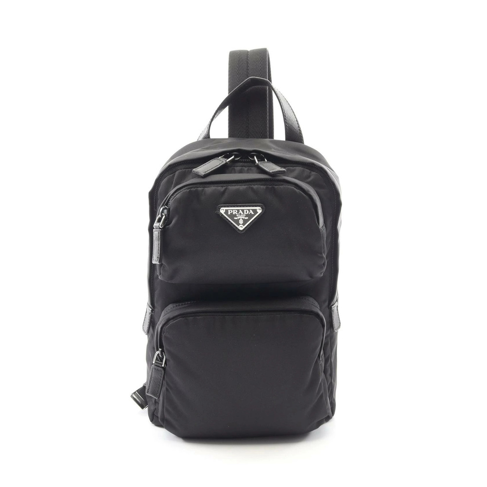 Prada Re Waist Bag Body Saffiano Leather Black